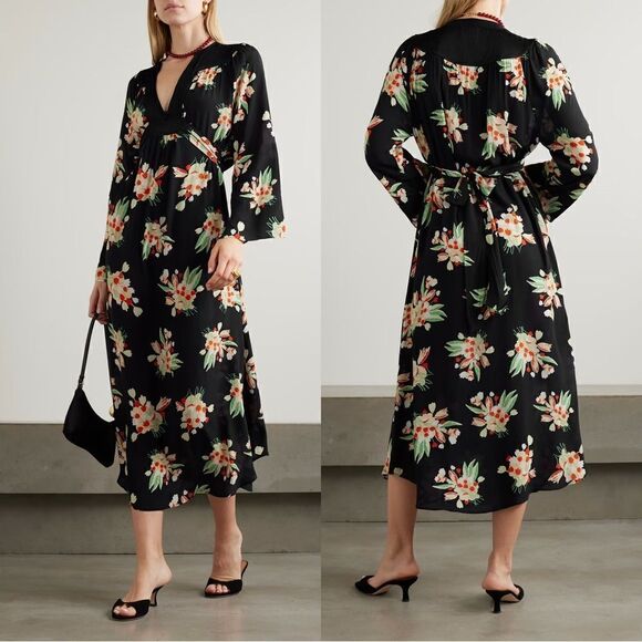 RIXO Dresses & Skirts - RIXO Anela Floral-Print Crepe Midi Dress